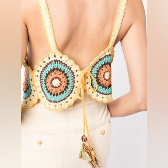 Ulla Johnson Handmade Collection - OLIVIA TIE-BACK CROCHET CROP TOP - Picture 5 of 12